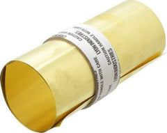 Made in USA - 5 Ft. Long x 6 Inch Wide x 0.002 Inch Thick, Roll Shim Stock - Brass - A1 Tooling