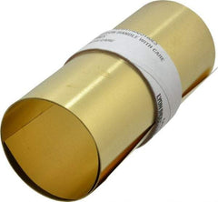 Made in USA - 5 Ft. Long x 6 Inch Wide x 0.004 Inch Thick, Roll Shim Stock - Brass - A1 Tooling