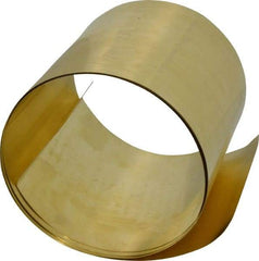 Made in USA - 5 Ft. Long x 6 Inch Wide x 0.008 Inch Thick, Roll Shim Stock - Brass - A1 Tooling