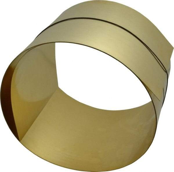 Made in USA - 5 Ft. Long x 6 Inch Wide x 0.015 Inch Thick, Roll Shim Stock - Brass - A1 Tooling