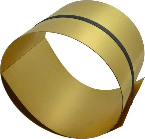 Made in USA - 5 Ft. Long x 6 Inch Wide x 0.02 Inch Thick, Roll Shim Stock - Brass - A1 Tooling