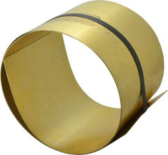 Made in USA - 5 Ft. Long x 6 Inch Wide x 0.025 Inch Thick, Roll Shim Stock - Brass - A1 Tooling