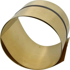 Made in USA - 5 Ft. Long x 6 Inch Wide x 0.031 Inch Thick, Roll Shim Stock - Brass - A1 Tooling