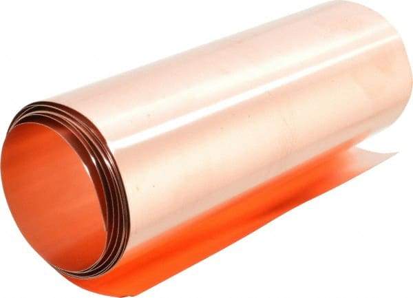 Made in USA - 4 Piece, 50 Inch Long x 6 Inch Wide x 0.001 to 0.01 Inch Thick, Assortment Roll Shim Stock - Copper, 0.001 to 0.01 Inch Thick - A1 Tooling