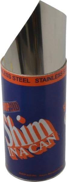 Made in USA - 1.25 m Long x 150 mm Wide x 0.05 mm Thick, Roll Shim Stock - Stainless Steel - A1 Tooling