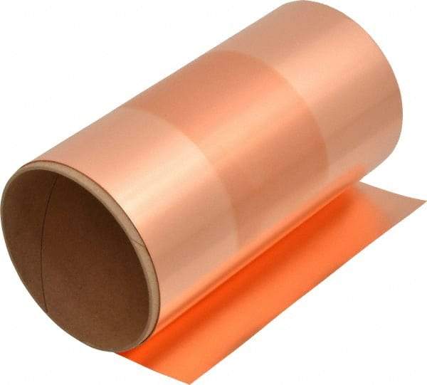 Made in USA - 100 Inch Long x 6 Inch Wide x 0.002 Inch Thick, Roll Shim Stock - Copper - A1 Tooling