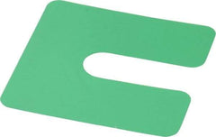 Made in USA - 20 Piece, 2" Wide x 2" Long Plastic Slotted Shim - Green - A1 Tooling