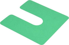 Made in USA - 20 Piece, 4" Wide x 4" Long Plastic Slotted Shim - Green - A1 Tooling