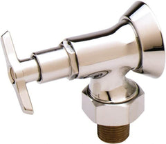 T&S Brass - Flange 1/2 Inlet, 125 Max psi, Chrome Plated, Chrome Plated Loose Key Stop - 1/2 NPT Outlet, Angle, Chrome Handle - A1 Tooling