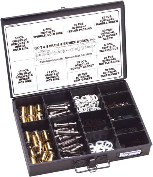 T&S Brass - 267 Pieces Boxed Faucet Repair Kit - Master Parts Kit Style - A1 Tooling