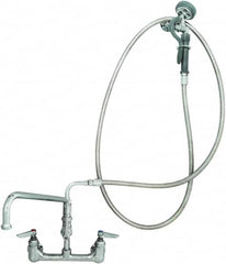 T&S Brass - Riser with Spring Guide, 2 Way Design, Wall Mount, Pre Rinse Faucet Assembly - Lever Handle - A1 Tooling