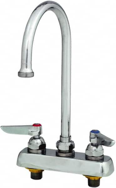 T&S Brass - Standard, 2 Way Design, Deck Mount, Workboard Deck Mount Faucet - 8-3/4 Inch Spout, Lever Handle - A1 Tooling