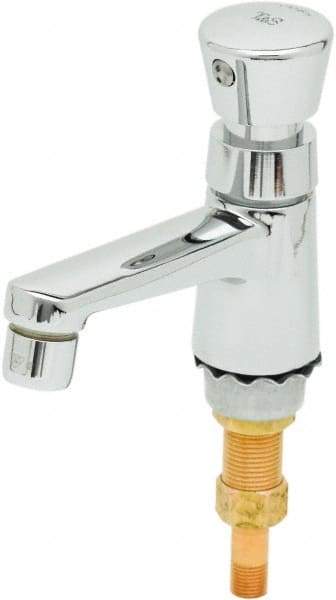 T&S Brass - Push Button Handle, Deck Mounted Bathroom Faucet - Metering Faucet, No Drain, Standard Spout - A1 Tooling