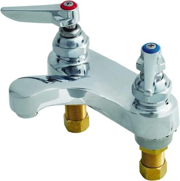 T&S Brass - Lever Handle, Deck Mounted Bathroom Faucet - Lavatory Faucet with Pop Up, No Drain, Standard Spout - A1 Tooling