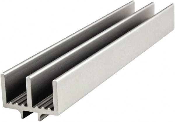 80/20 Inc. - 2 Panel, 0 to 19.05" Wide Door, Clear Anodized Aluminum Lower Door Track - 7.14mm Door Thickness - A1 Tooling