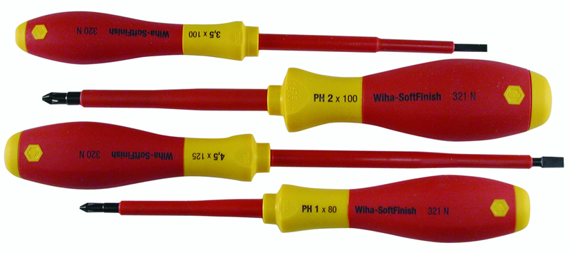 Insulated Slotted Screwdriver 3.5 & 4.5mm & Phillips # 1 & # 2. 4 Piece Set - A1 Tooling