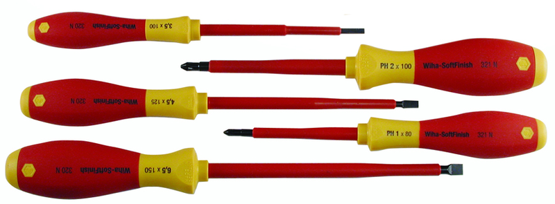 Insulated Slotted Screwdriver 3.0; 4.5; 6.5mm & Phillips # 1 & # 2. 5 Piece Set - A1 Tooling