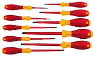 Insulated Slotted Screwdriver 2.0; 2.5; 3.0; 3.5; 4.5; 6.5mm & Phillips #0; 1; 2; 3. 10 Piece Set - A1 Tooling