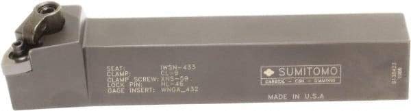 Sumitomo - MWLN, Right Hand Cut, -5° Lead Angle, 1-1/4" Shank Height x 1-1/4" Shank Width, Negative Rake Indexable Turning Toolholder - 6" OAL, WNMG 432 Insert Compatibility, Series Multi-Option - A1 Tooling