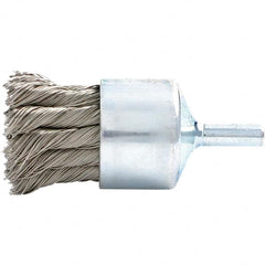 Brush Research Mfg. - 1.13" Brush Diam, Knotted, End Brush - 1/4" Diam Steel Shank, 20,000 Max RPM - A1 Tooling