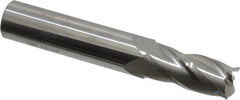 SGS - 29/64", 1" LOC, 1/2" Shank Diam, 3" OAL, 4 Flute, Solid Carbide Square End Mill - Single End, Uncoated, Spiral Flute, 30° Helix, Centercutting, Right Hand Cut, Right Hand Flute, Series 1 - A1 Tooling