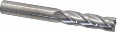 SGS - 5/8", 2-1/4" LOC, 5/8" Shank Diam, 5" OAL, 4 Flute, Solid Carbide Square End Mill - Single End, Uncoated, Spiral Flute, 30° Helix, Centercutting, Right Hand Cut, Right Hand Flute, Series 1L - A1 Tooling