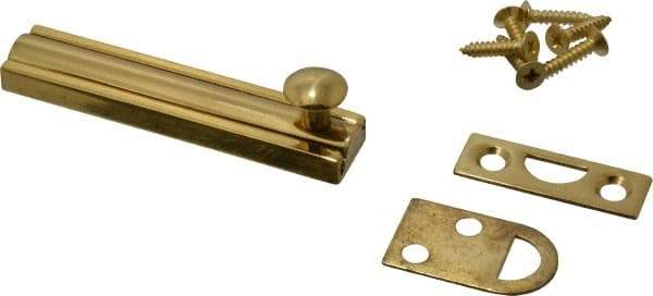 Don-Jo - 3" Long, 1/2" Wide Brass Slide Bolt - US3 Bright Brass - A1 Tooling