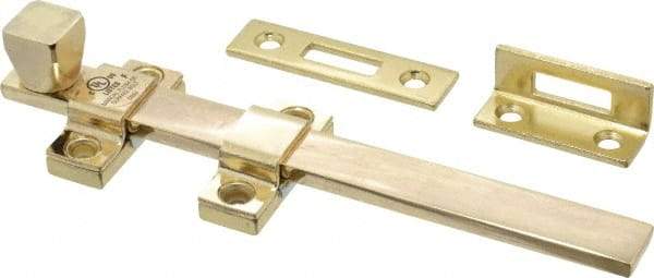 Don-Jo - 8" Long, 1" Wide Brass Surface Bolt - Polished Brass - A1 Tooling