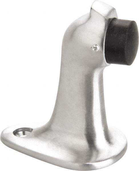 Don-Jo - 2-3/4" Projection Large Gooseneck Door Stop with Hook - Floor Mount, Satin Chrome Finish - A1 Tooling