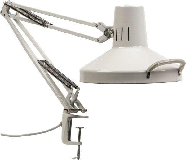 Value Collection - 120 VAC, 22, 100 Watt, Swing Arm Machine Light - Clamp Mount, 5 Ft. Cord, White - A1 Tooling