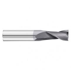 22mm Dia. x 100mm Overall Length 2-Flute Square End Solid Carbide SE End Mill-Round Shank-Center Cut-TiAlN - A1 Tooling