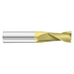 11/16 Dia. x 4 Overall Length 2-Flute Square End Solid Carbide SE End Mill-Round Shank-Center Cut-TiN - A1 Tooling