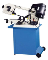 Enco - 5 x 6" Max Capacity, Manual Step Pulley Horizontal Bandsaw - 80, 120 & 200 SFPM Blade Speed, 110 Volts, 45 & 60°, 1/3 hp, 1 Phase - A1 Tooling