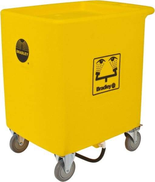 Bradley - 56 Gallon Eye Wash Station Waste Cart - Compatable with Bradley Portable Eye Wash Station S19-921, Includes 2 Clearly Marked Eye Wash Signs - A1 Tooling