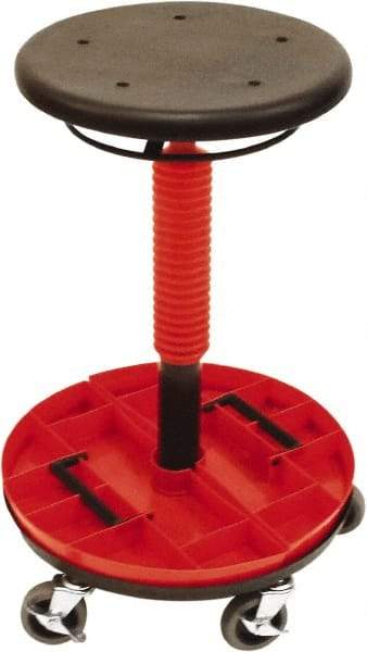 ShopSol - 300 Lb Capacity, 5 Wheel Trolley Stool - Polyurethane, 18" Long x 16-1/2" Overall Height x 18" Wide - A1 Tooling