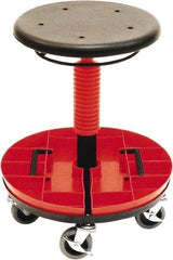 ShopSol - 300 Lb Capacity, 5 Wheel Trolley Stool - Polyurethane, 18" Long x 19" Overall Height x 18" Wide - A1 Tooling