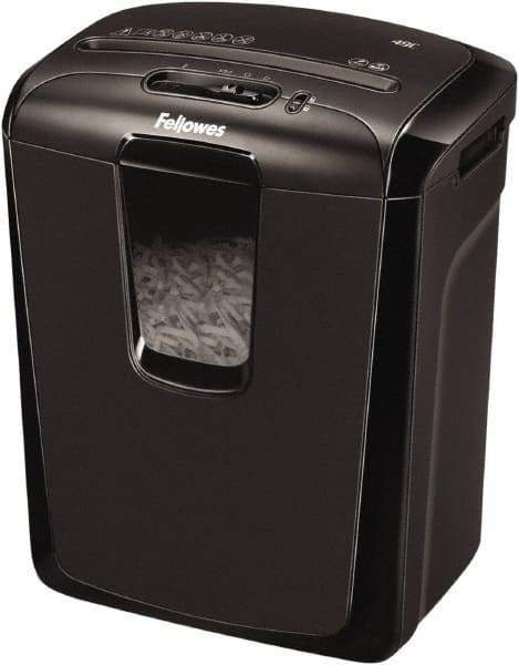 FELLOWES - 5/32" x 2" Strip, 8 Sheet Cross Cut Personal Shredder - 9-11/16" Long x 13-3/8" Wide x 15-3/8" High, Level 3 Security, 4 Gal Wastebasket - A1 Tooling