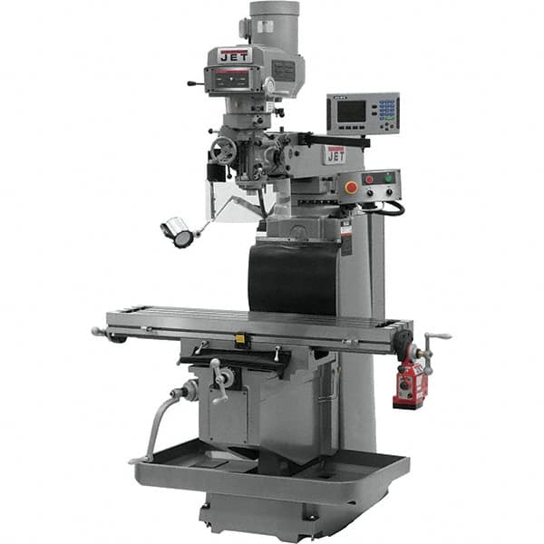 Jet - 54" Table Width x 12" Table Length, Electronic Variable Speed Control, 3 Phase Knee Milling Machine - R8 Spindle Taper, 5 hp - A1 Tooling