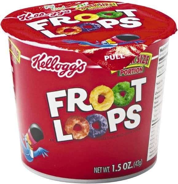 Kellogg's - Cereal - Froot Loops Breakfast Cereal, Single-Serve 1.5oz Cup, 6/Box - A1 Tooling