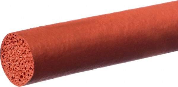 Value Collection - 10' Long, Silicone Foam Cord - 3/8" Diam, Red - A1 Tooling