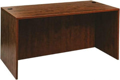 ALERA - Woodgrain Laminate Desk Shell - 59-1/8" Wide x 29-1/2" Deep x 29-5/8" High, Medium Cherry - A1 Tooling