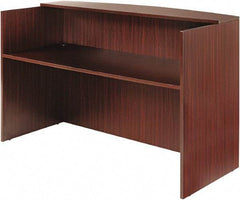 ALERA - Woodgrain Laminate Reception Desk - 71" Wide x 35-1/2" Deep x 42-1/2" High, Mahogany - A1 Tooling