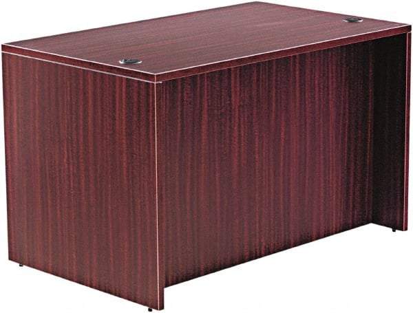 ALERA - Woodgrain Laminate Straight Front Desk - 47-1/4" Wide x 29-1/2" Deep x 29-5/8" High, Mahogany - A1 Tooling