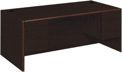 Hon - High Pressure Laminate Double Pedestal Desk - 72" Wide x 36" Deep x 29-1/2" High, Mahogany - A1 Tooling