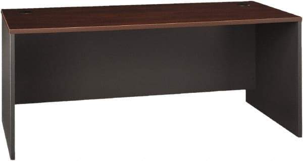 Bush Business Furniture - Laminate Over Wood Desk Shell - 71-1/8" Wide x 29-3/8" Deep x 29-7/8" High, Hansen Cherry & Graphite Gray - A1 Tooling