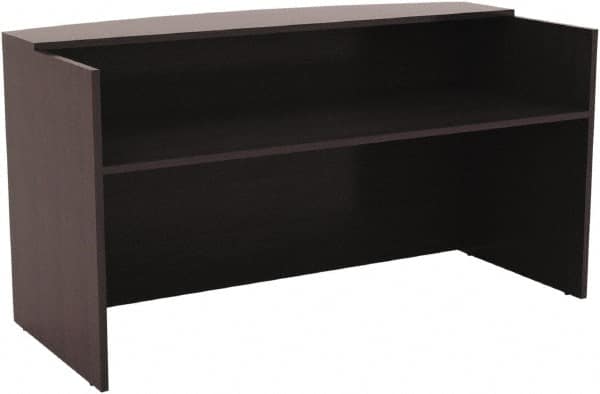 ALERA - Woodgrain Laminate Reception Desk - 71" Wide x 35-1/2" Deep x 42-1/2" High, Espresso - A1 Tooling