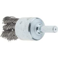 Tru-Maxx - 3/4" Brush Diam, Knotted, End Brush - 1/4" Diam Steel Shank, 22,000 Max RPM - A1 Tooling