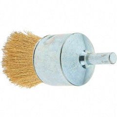 Tru-Maxx - 1" Brush Diam, Crimped, Flared End Brush - 1/4" Diam Steel Shank, 20,000 Max RPM - A1 Tooling