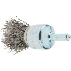 Tru-Maxx - 3/4" Brush Diam, Crimped, Flared End Brush - 1/4" Diam Steel Shank, 22,000 Max RPM - A1 Tooling