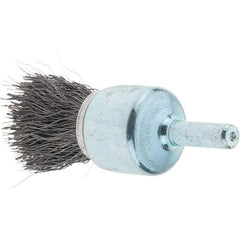 Tru-Maxx - 3/4" Brush Diam, Crimped, Flared End Brush - 1/4" Diam Steel Shank, 22,000 Max RPM - A1 Tooling